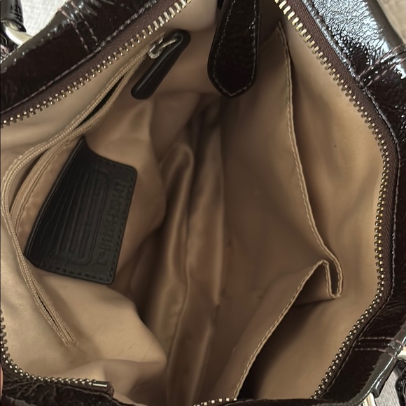 Brown Patent Leather Convertible Crossbody Bag - Picture 7 of 14